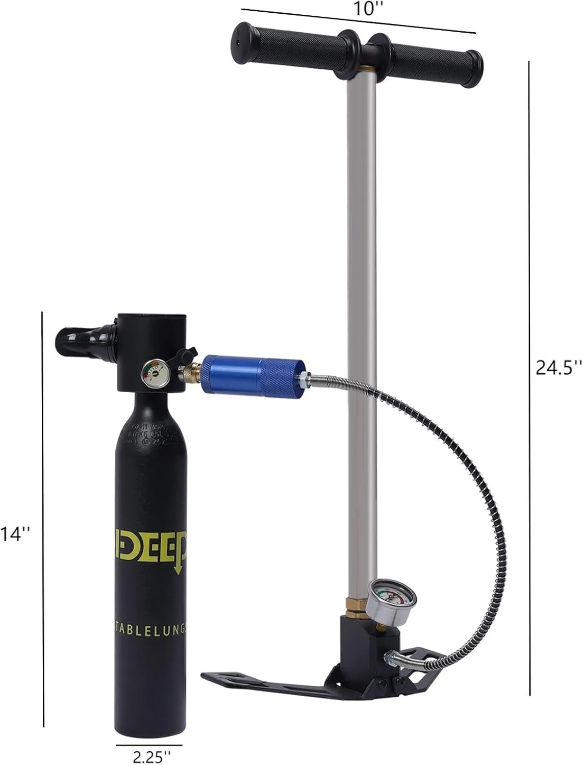 0.5L Mini Scuba Tank Diving Snorkeling Equipment, 10 Minutes Underwater Diving Breathing Training Portable Backup Diving Air Tank Kit Oxygen Cylinder for Underwater Exploration Rescue