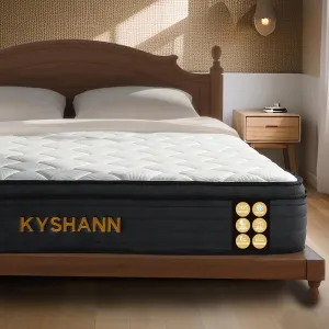 10 inch Queen Mattress Full Mattresses in a Box，Queen Size Mattress ，Hybrid Mattresses ，Motion Isolation Cool Sleep Breathable Pressure Relief，Support Compressed Easy Shipping 365 Night Trial