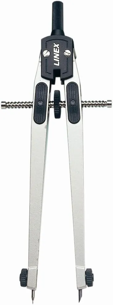 100411013 Quick Adjustment Compass Quick Action Compass Spindle Guide, Accurate Precise 17 cm with Extra Leads – Silver/Black