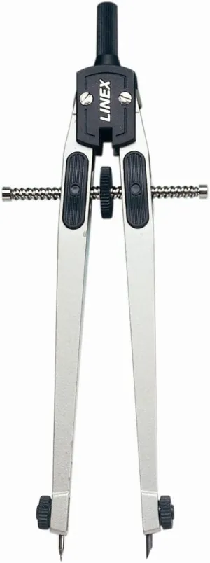 100411013 Quick Adjustment Compass Quick Action Compass Spindle Guide, Accurate Precise 17 cm with Extra Leads – Silver/Black