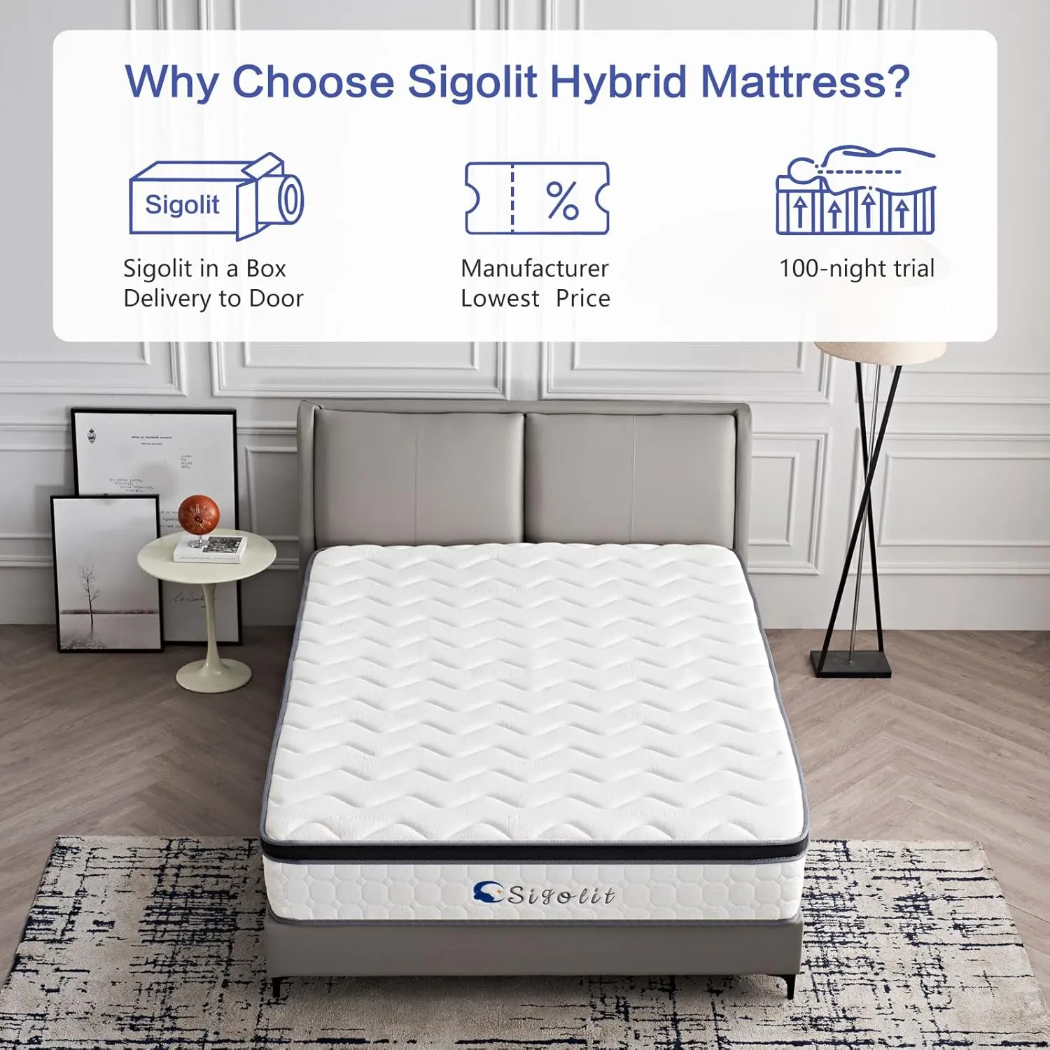 12 Inch Full Hybrid Mattress -Verify Size (54"x75"x12") Medium Firm, Memory Foam & Pocket Springs, Motion Isolation, Edge Support, Pressure Relief, Ships Compressed
