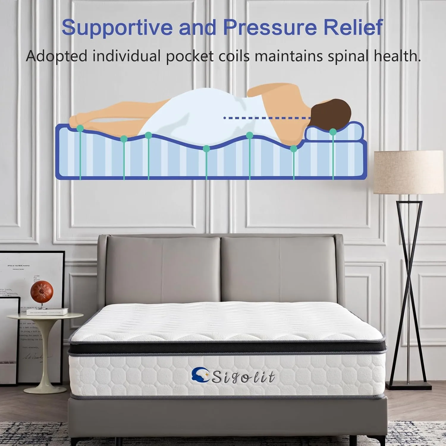 12 Inch Full Hybrid Mattress -Verify Size (54"x75"x12") Medium Firm, Memory Foam & Pocket Springs, Motion Isolation, Edge Support, Pressure Relief, Ships Compressed