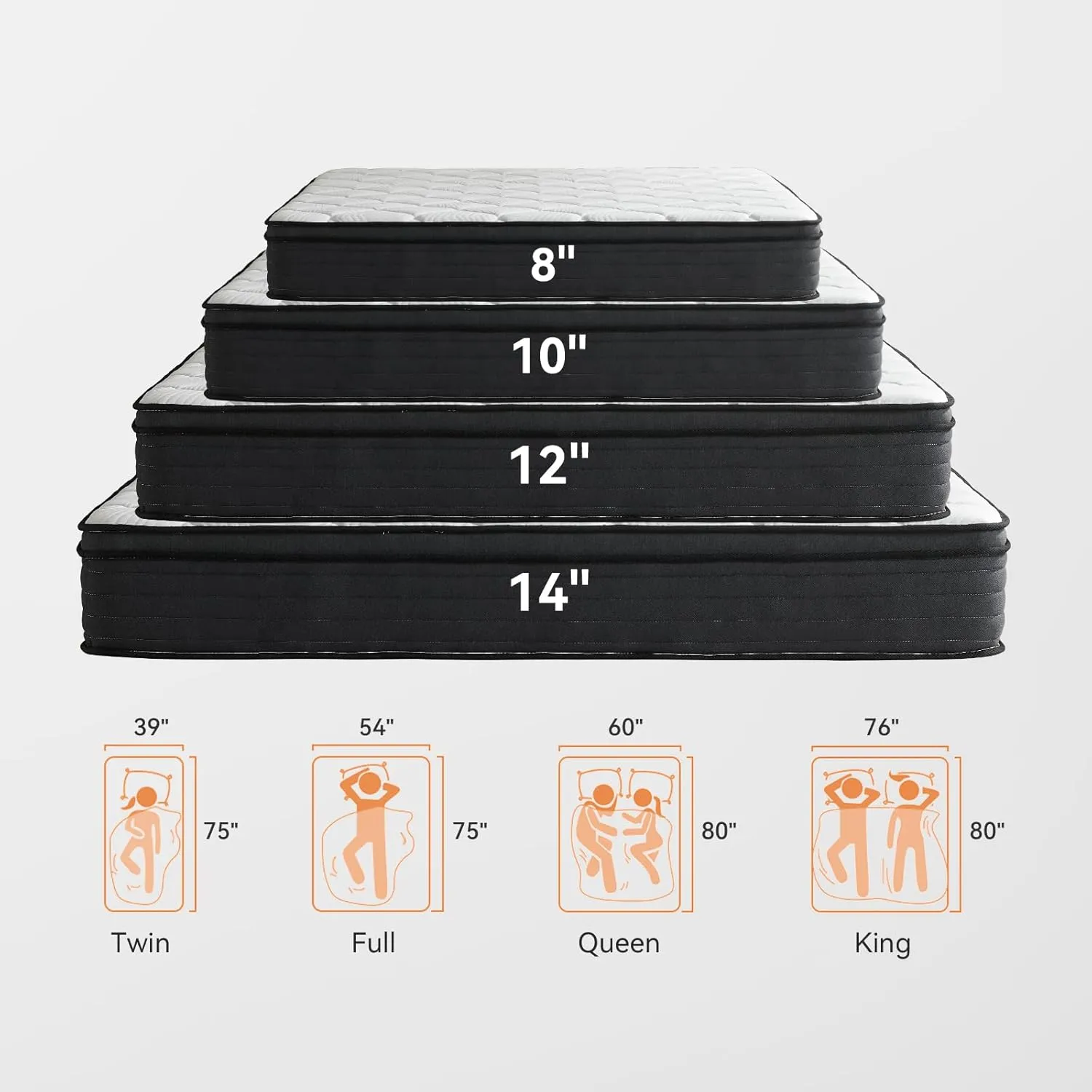 12 Inch Queen Mattress Full Size Mattresses in a Box Twin Hybrid Colchones,Motion Isolation Sleep Breathable Pressure Relief Support Compressed Easy Shipping 365 Night Trial