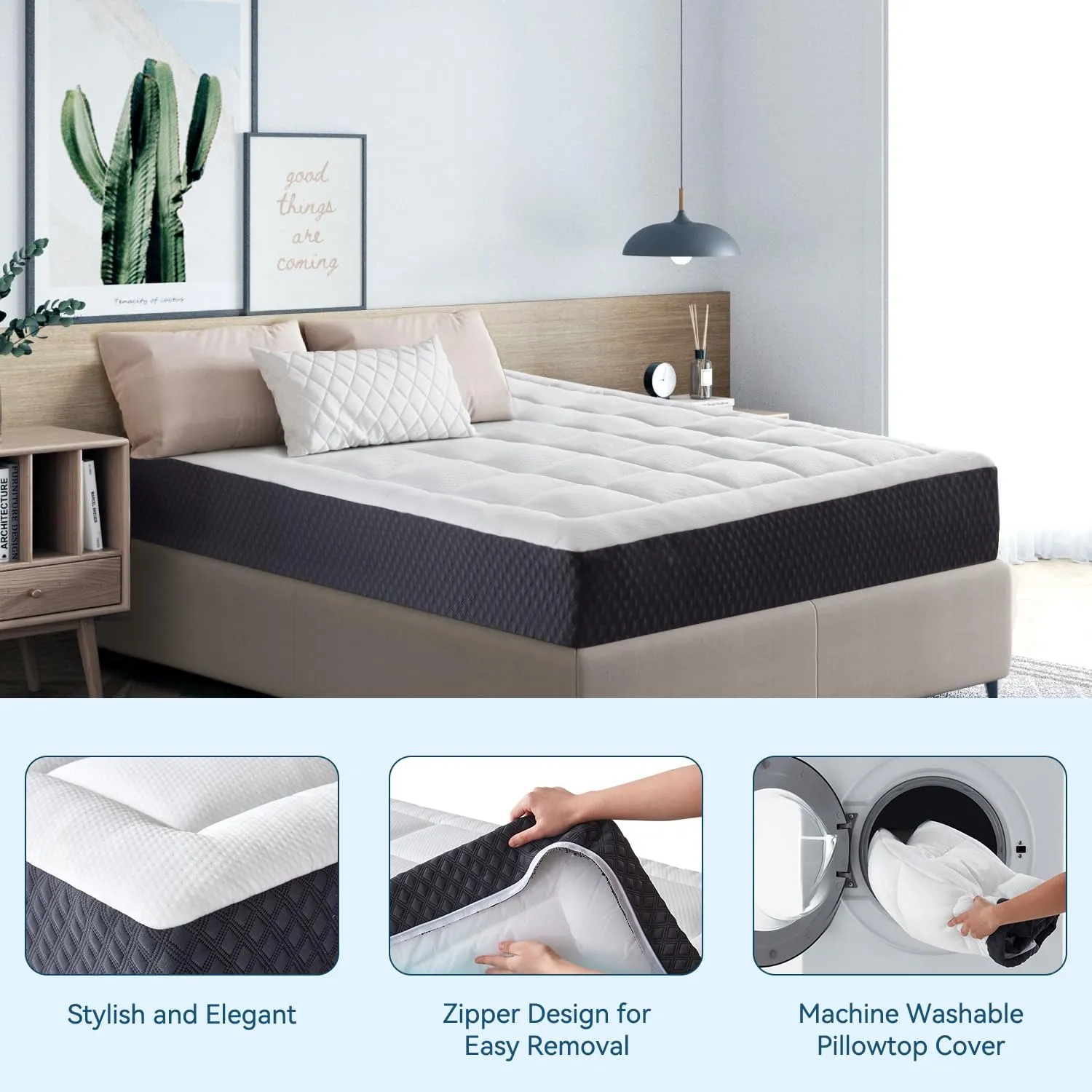 12 Inch Queen Mattress in a Box, Breathable Gel-Memory Foam Plus Pillowtop Mattress for Pressure Relief, CertiPUR-US Certified Bed in a Box, Fiberglass-Free