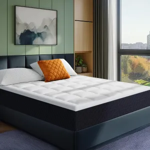 12 Inch Queen Mattress in a Box, Breathable Gel-Memory Foam Plus Pillowtop Mattress for Pressure Relief, CertiPUR-US Certified Bed in a Box, Fiberglass-Free