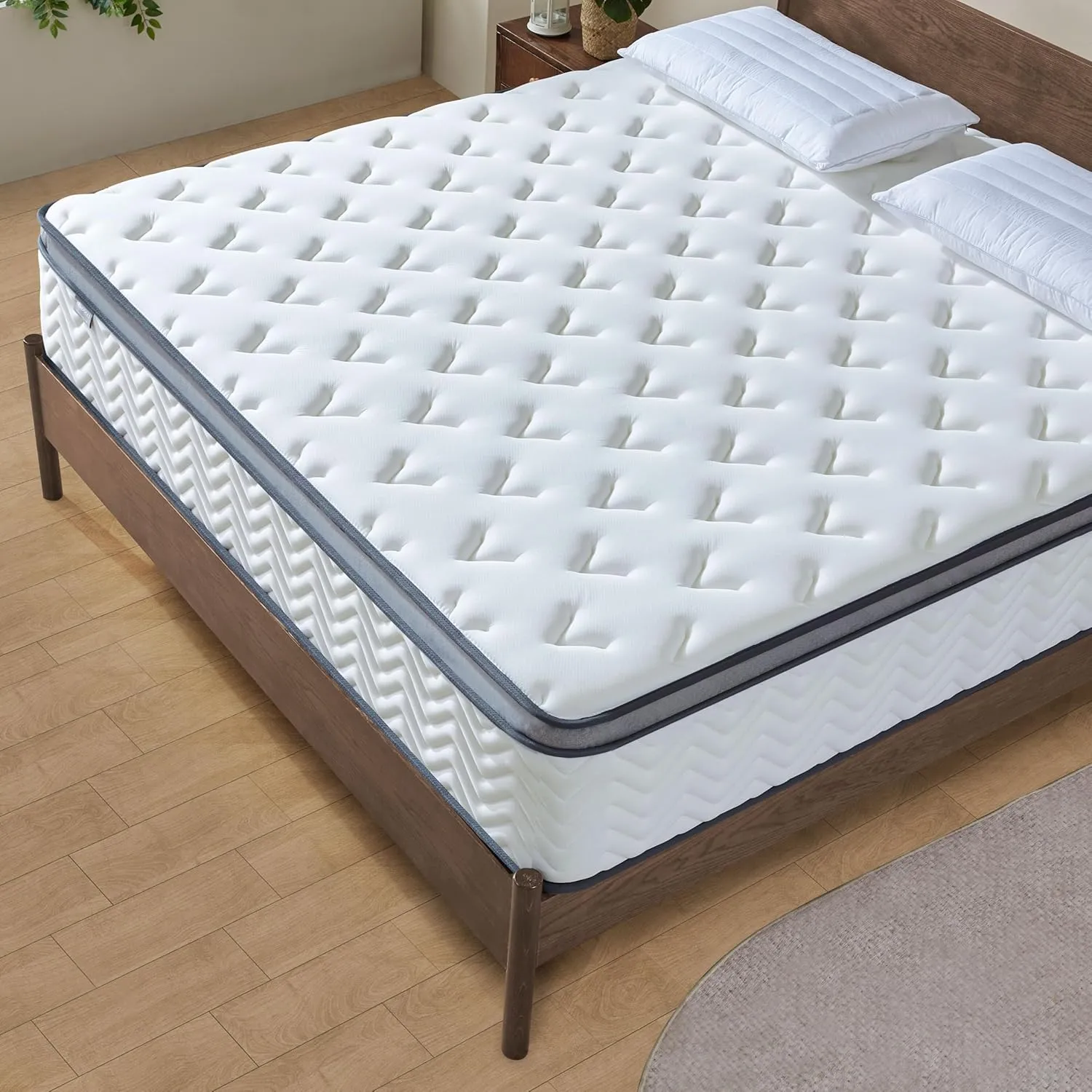 12 Inch Queen Mattress in a Box, Hybrid Cooling Gel Memory Foam & Pocketed Coils, Medium Firm, CertiPUR-US Certified, Pressure Relief, Motion Isolation