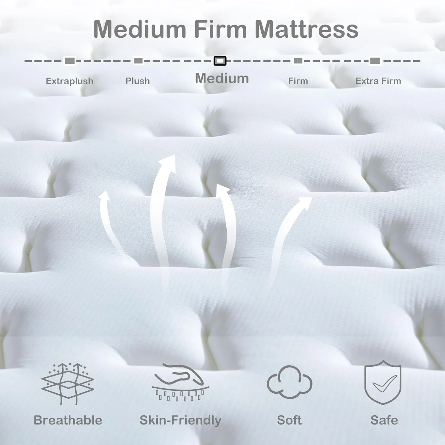 12 Inch Queen Mattress in a Box, Hybrid Cooling Gel Memory Foam & Pocketed Coils, Medium Firm, CertiPUR-US Certified, Pressure Relief, Motion Isolation