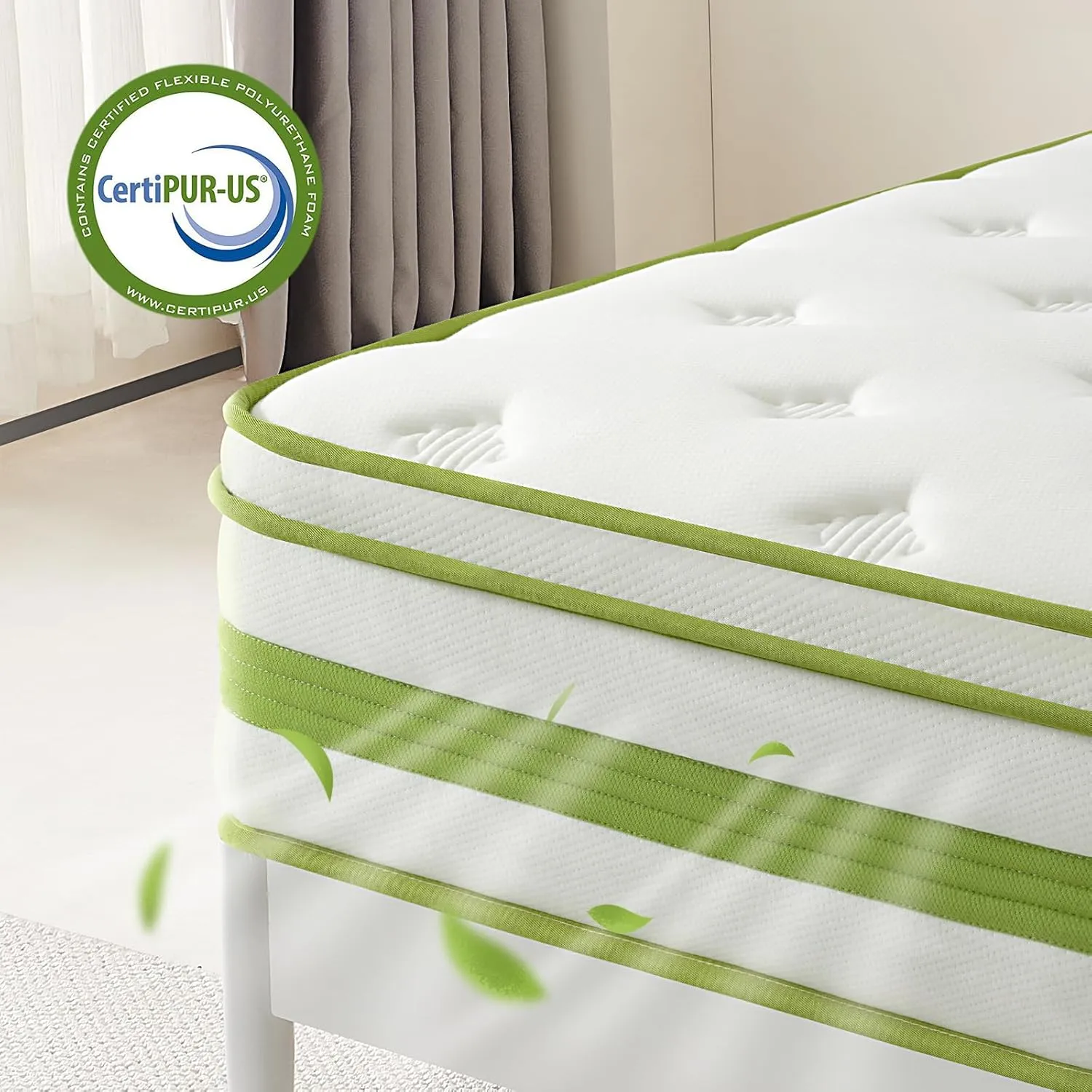12 Inch Twin Mattress, Hybrid Mattress in a Box, Gel Memory Foam and Pocket Springs for Cooling Sleep and Pressure Relief, Organic Cotton Fabric Cover, Plush Feel, 39 * 75 * 12 Inch