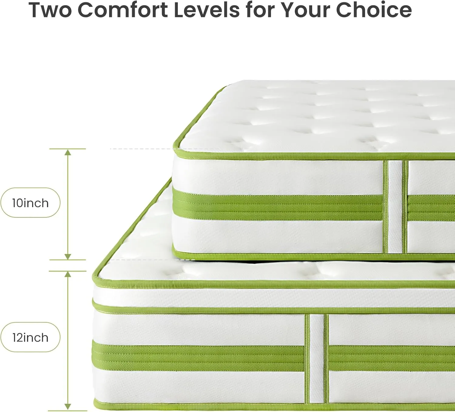 12 Inch Twin Mattress, Hybrid Mattress in a Box, Gel Memory Foam and Pocket Springs for Cooling Sleep and Pressure Relief, Organic Cotton Fabric Cover, Plush Feel, 39 * 75 * 12 Inch