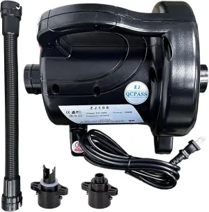 1200W Fast Electric Air Pump, Dual Nozzles for Inflatable Mirror Ball,Mattress, Pool Floats, Rafts, Quick Inflation Deflation, Portable Travel Pump