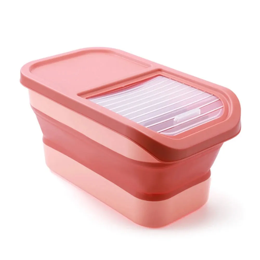13/33LB Collapsible Cat Dog Food Storage Container Folding Pet Food Container Airtight Sealing Box kitchen Grain Storage Boxes