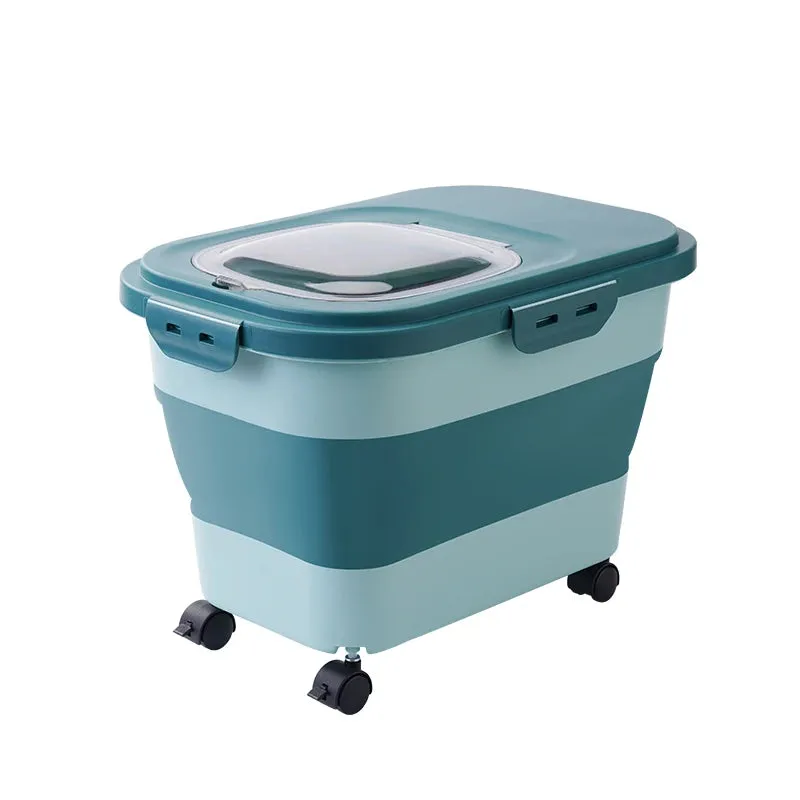 13/33LB Collapsible Cat Dog Food Storage Container Folding Pet Food Container Airtight Sealing Box kitchen Grain Storage Boxes