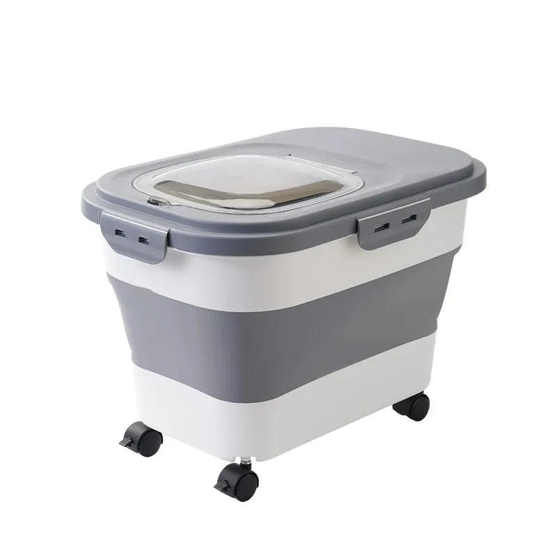 13/33LB Collapsible Cat Dog Food Storage Container Folding Pet Food Container Airtight Sealing Box kitchen Grain Storage Boxes