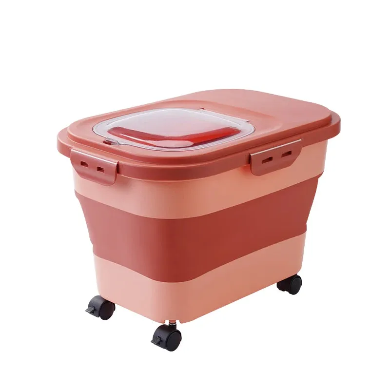 13/33LB Collapsible Cat Dog Food Storage Container Folding Pet Food Container Airtight Sealing Box kitchen Grain Storage Boxes