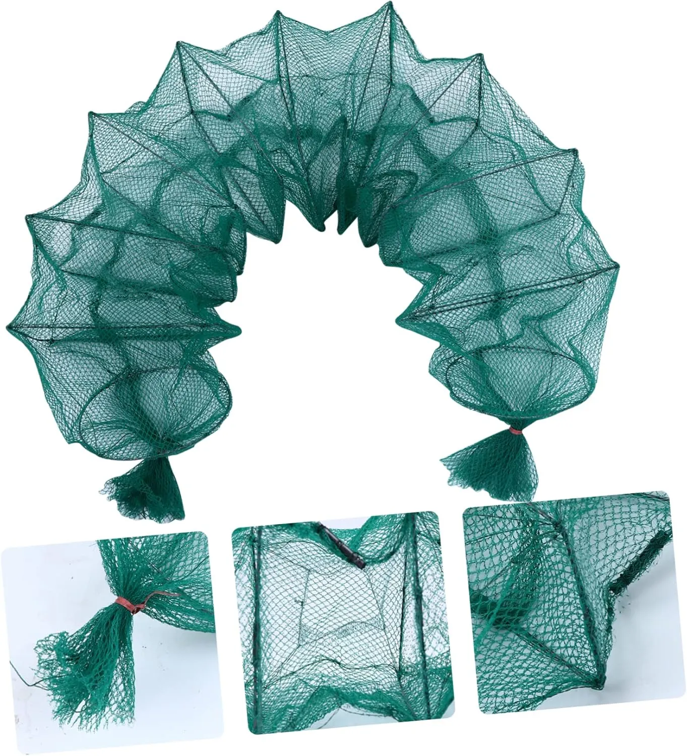 1pc Fish Cage Fishing Cast Net Floating Bait Bucket Bag Lobster Shrimp Net Collapsible Fish Cage Fishing Supplies Foldable Bait Cast Nylon Crayfish Fishing Cage Green Bait Cast Net