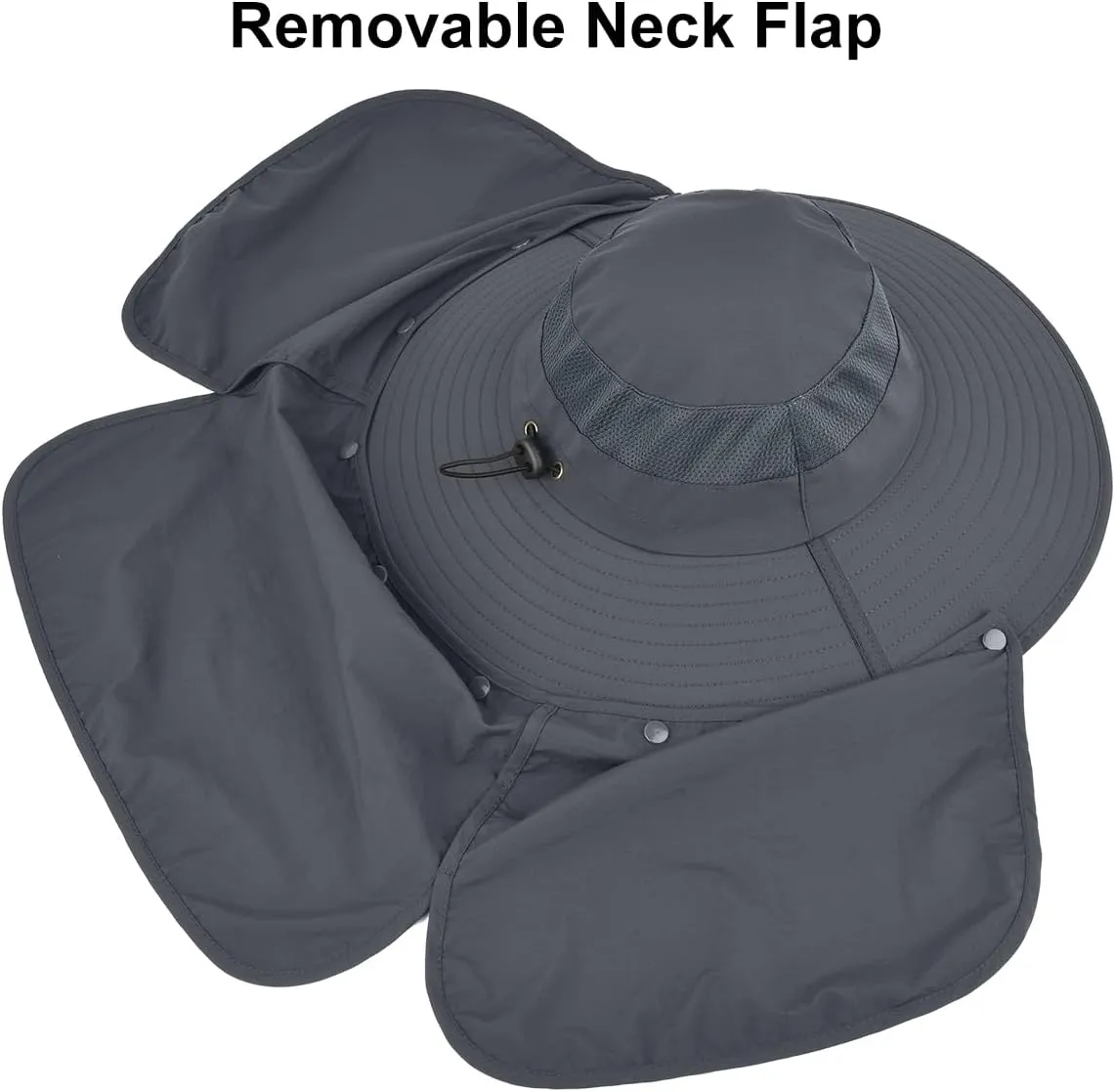 2 Pack Outdoor UV Protection Wide Brim Sun Hat,UPF50  Fishing Hat for Men & Women with Large Neck Flap