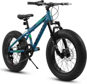 20 Inch Fat Tire Bike Adult 7 Speed Mountain Bike, Dual Disc Brakes, High Carbon Steel Frame, Front Suspension, Mountain Buggy, City Commuter City Bike