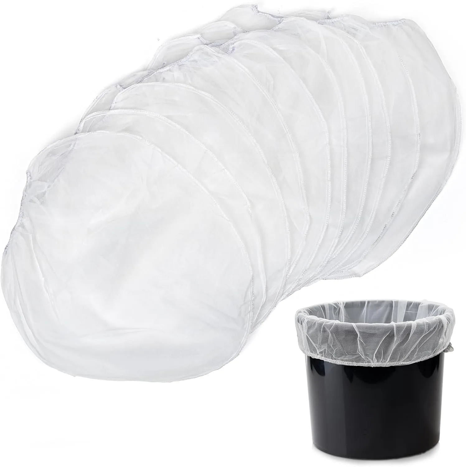 20Pcs 5 Gallon Regular Fine Mesh Bag Strainer, Elastic Top Paint Strainer, Super Tuff White Bag Filters for Use with Paint Guns and Sprayers or Gardening