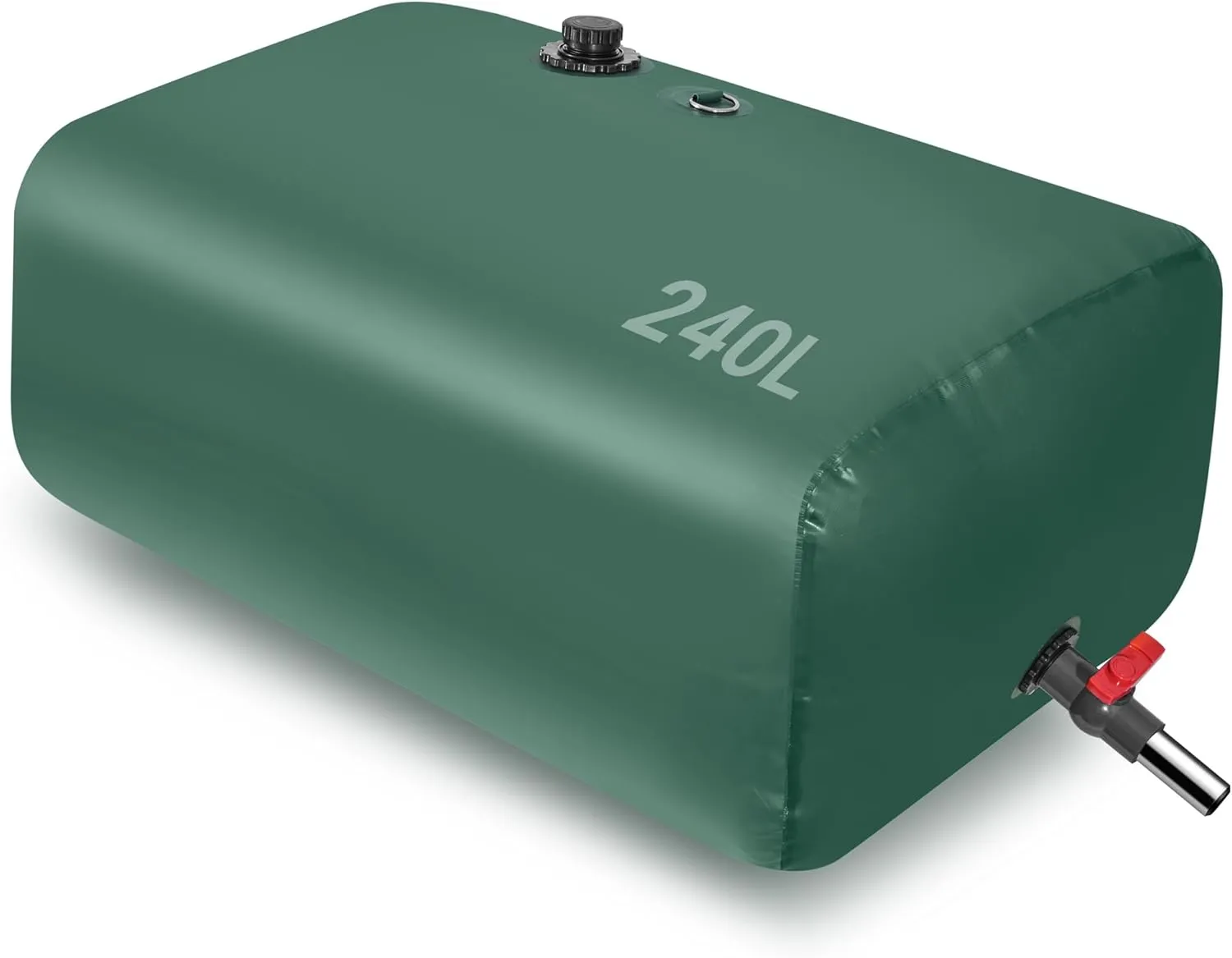 240L/63.4Gal Emergency Water Storage Bladders - Large Capacity Soft Water Bag, Foldable Bladder Tank for Drought Resistant, Including Spigots and Overflow Kit