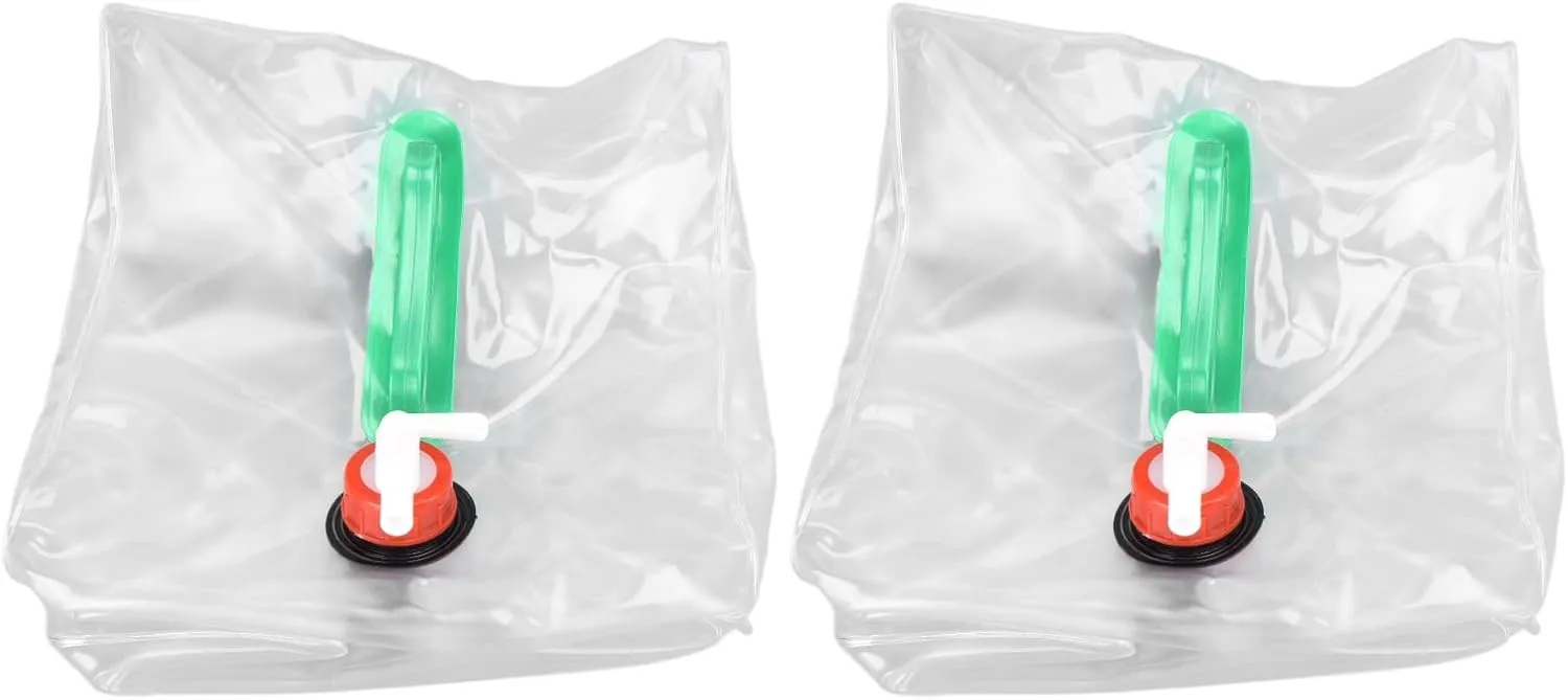 2Pcs 20L Collapsible Water Container Jug, Folding Water Bucket PVC Portable Transparent Water Container with Spigot for Camping Hiking