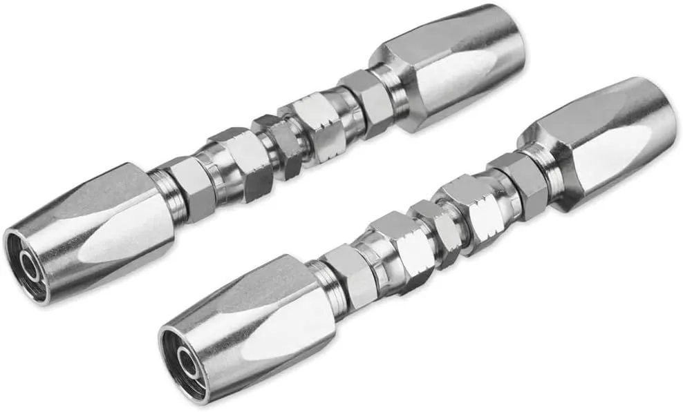 2pcs Hydraulic Hose Repair Kit, Reusable, 2-Wire Reusable Hydraulic Repair Fitting 3/8Inch