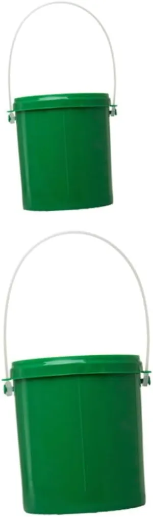 2pcs Worm Bucket Coolers Wacky Bait Holder Guinea Pig Cage Rechargeable Fish Tank Pump Live Worms for Fishing Bait Bulk Collapsible Bucket Hanger Container Plastic Green