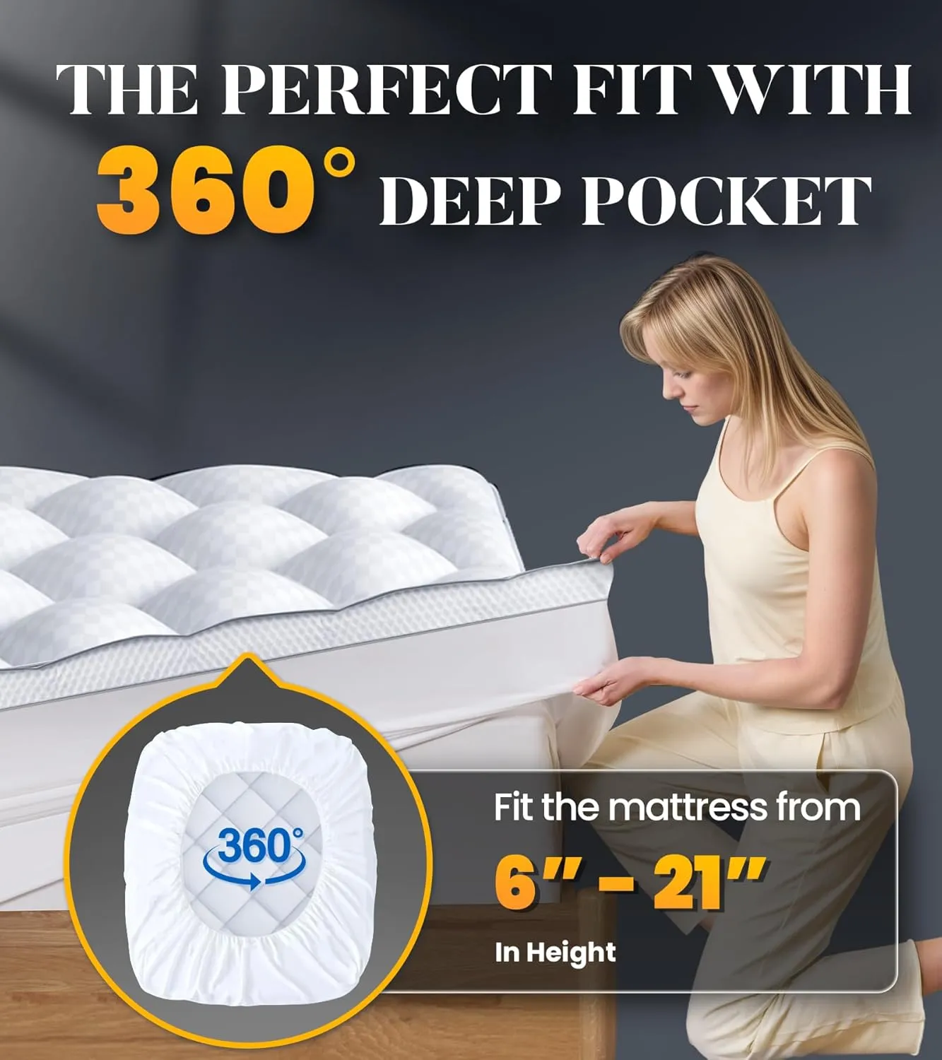 3 Inch Ultra-Fluffy Memory Foam Mattress Topper Twin XL for Back Pain, Extra Soft Pillow Top Twin XL Mattress Topper with 4X Support, Mattress Pad with Breathable Air Mesh Sides, 6-21'' Deep Pocket
