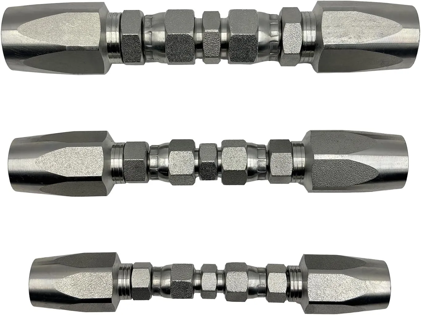 3-Pack Reusable Hydraulic Hose Field Repair Kit For R2 R16 R17 R19 2-wire hydraulic hoses Replacement for 1/4" 3/8" 1/2" Inner Diameter Hydraulic Hose Repair Fitting 4000 psi Pressure Rating