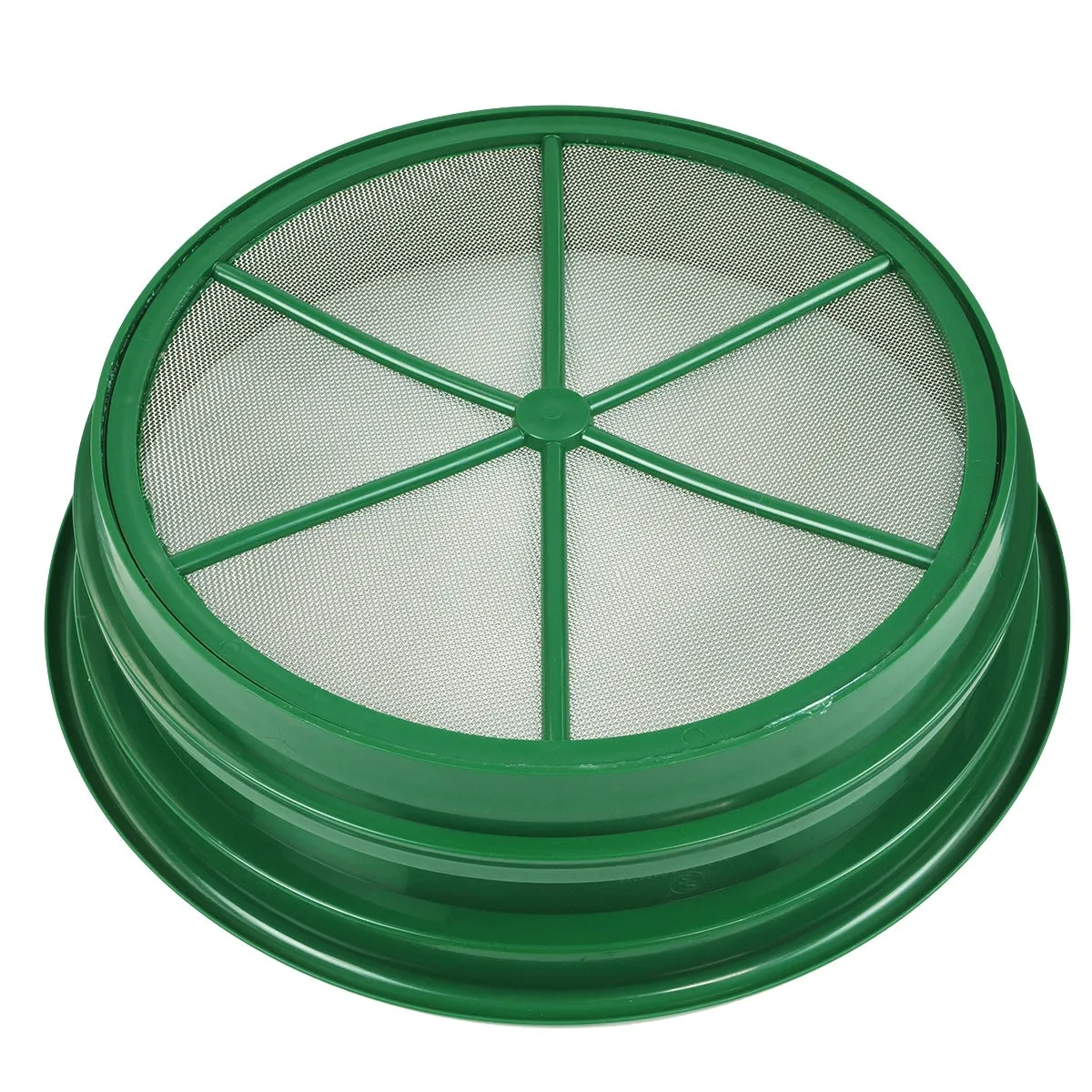 3 pc Green Plastic Gold Sifting Pan Classifier Stackable Mesh Sizes 1/20 1/70