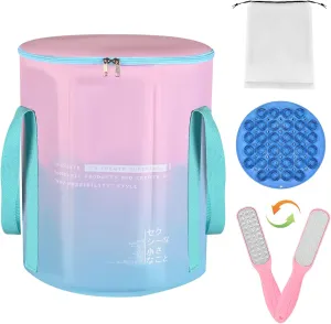 33L Folding Bucket Foot Bath, Multi-Function Portable Foot Tub Bag with Handle, Travel Outdoor Camping Portable Foot Bubbles Fishing