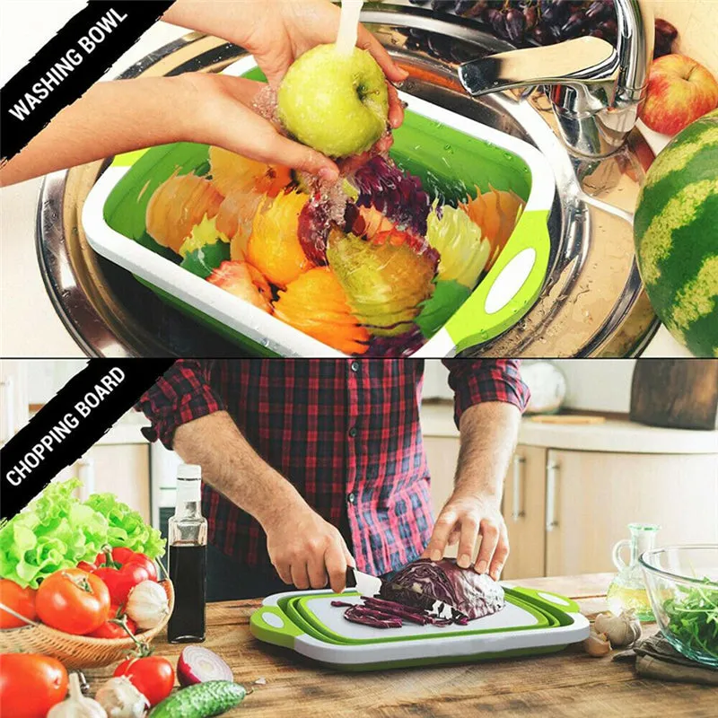 4 In 1 Collapsible Cutting Board Colander
