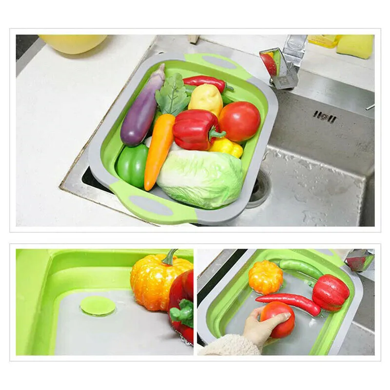 4 In 1 Collapsible Cutting Board Colander