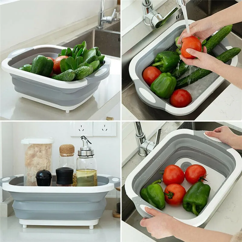 4 In 1 Collapsible Cutting Board Colander