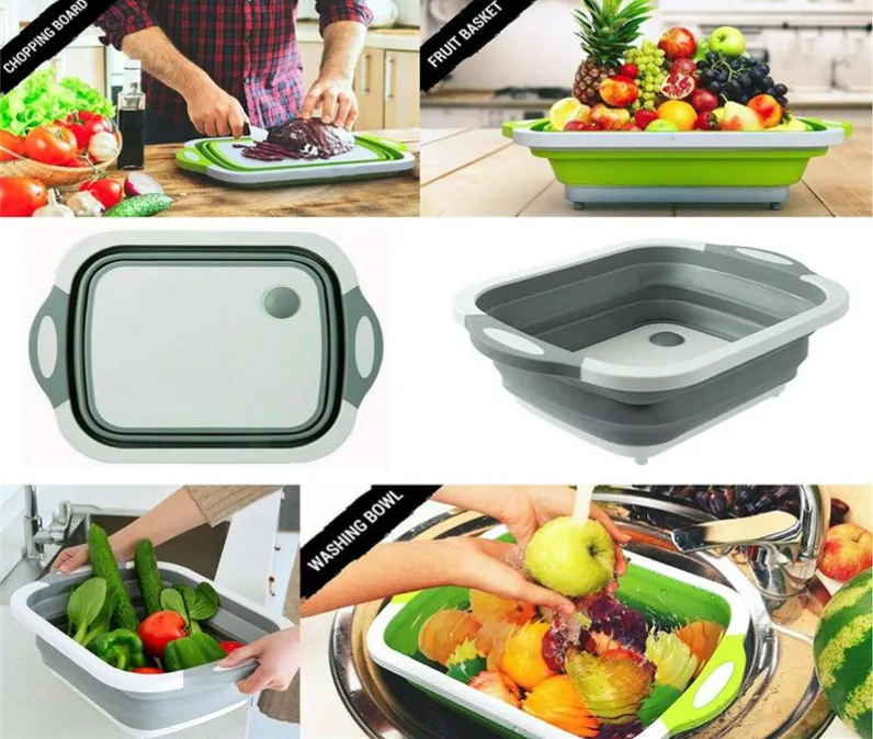 4 In 1 Collapsible Cutting Board Colander