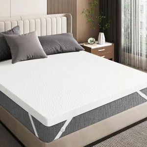 4 Inch Gel Memory Foam Mattress Topper Queen, Cooling Mattress Topper with Removable & Washable Bamboo Cover, CertiPUR-US Certified
