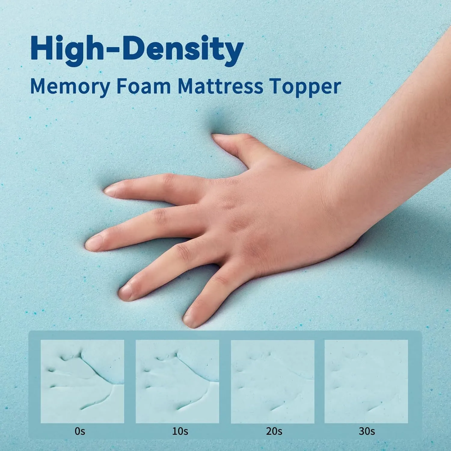 4 Inch Gel Memory Foam Mattress Topper Queen, Cooling Mattress Topper with Removable & Washable Bamboo Cover, CertiPUR-US Certified