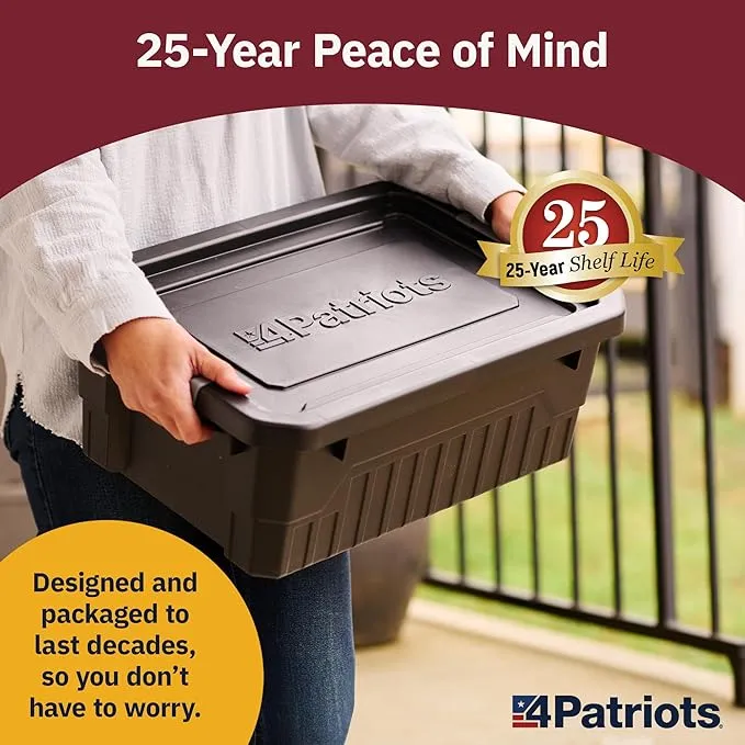 4Patriots: 2-Week Emergency Food Supply Survival Kit, Perfect for Camping, Freeze Dried Preparedness Food, Designed to Last 25 Years, Be Ready with 84 Servings of Delicious Breakfast, Lunch, & Dinner