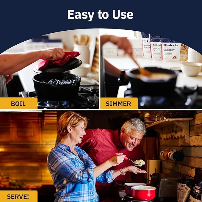 4Patriots: 2-Week Emergency Food Supply Survival Kit, Perfect for Camping, Freeze Dried Preparedness Food, Designed to Last 25 Years, Be Ready with 84 Servings of Delicious Breakfast, Lunch, & Dinner