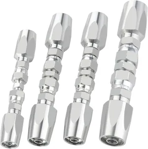4PCS Reusable Hydraulic Hose Repair Fittings Kit, 1/2'' 3/8'' 1/4'' for Size #08#06#04 Single Wire Hydraulic Hose