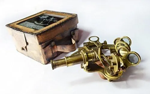 4" Sextant Solid Brass Working Navigational Tool Antique Marine Rustic Sextant Directional Compass for Home & Office Decor
