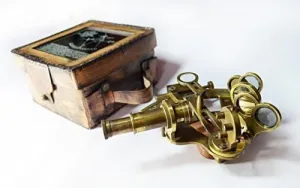4" Sextant Solid Brass Working Navigational Tool Antique Marine Rustic Sextant Directional Compass for Home & Office Decor