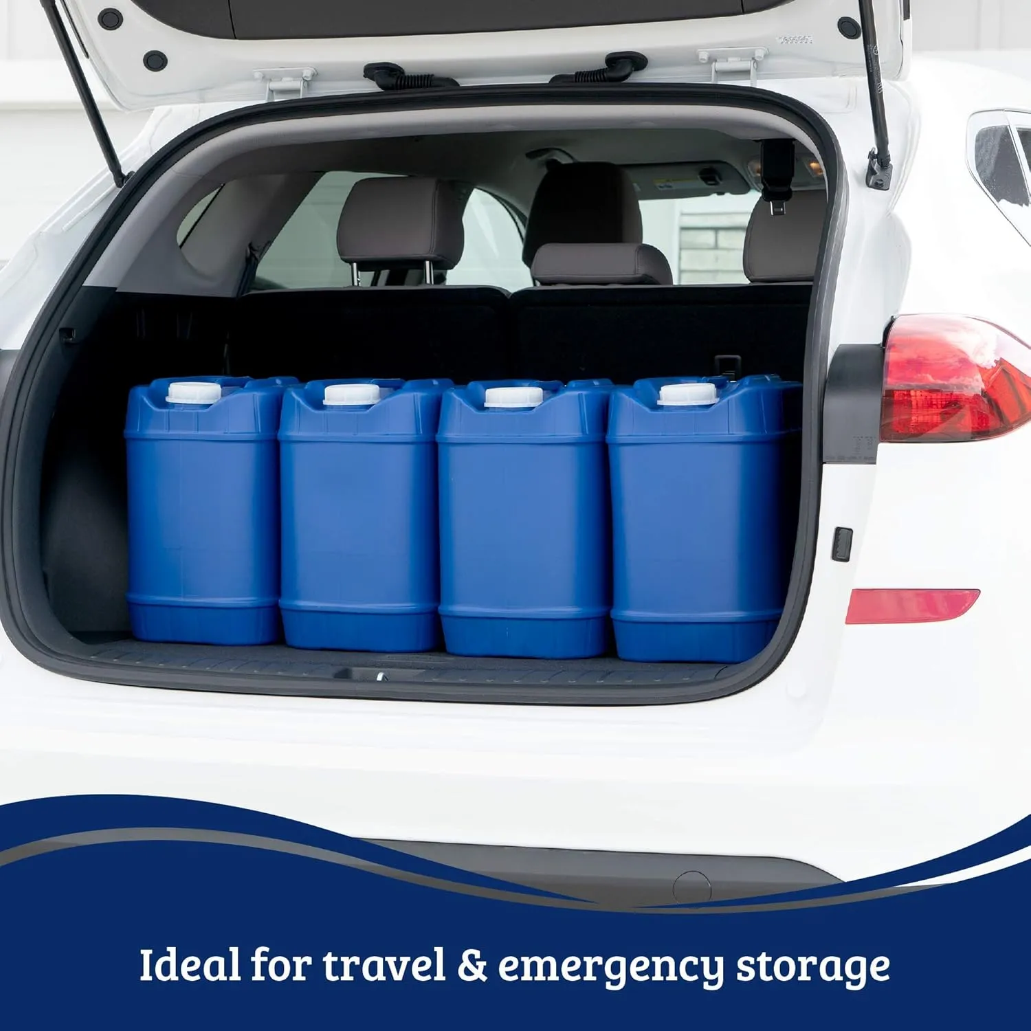 5-Gallon Stackable Water Storage Containers, Emergency Water Storage for Camping and Disaster Preparedness, 40 Gallons
