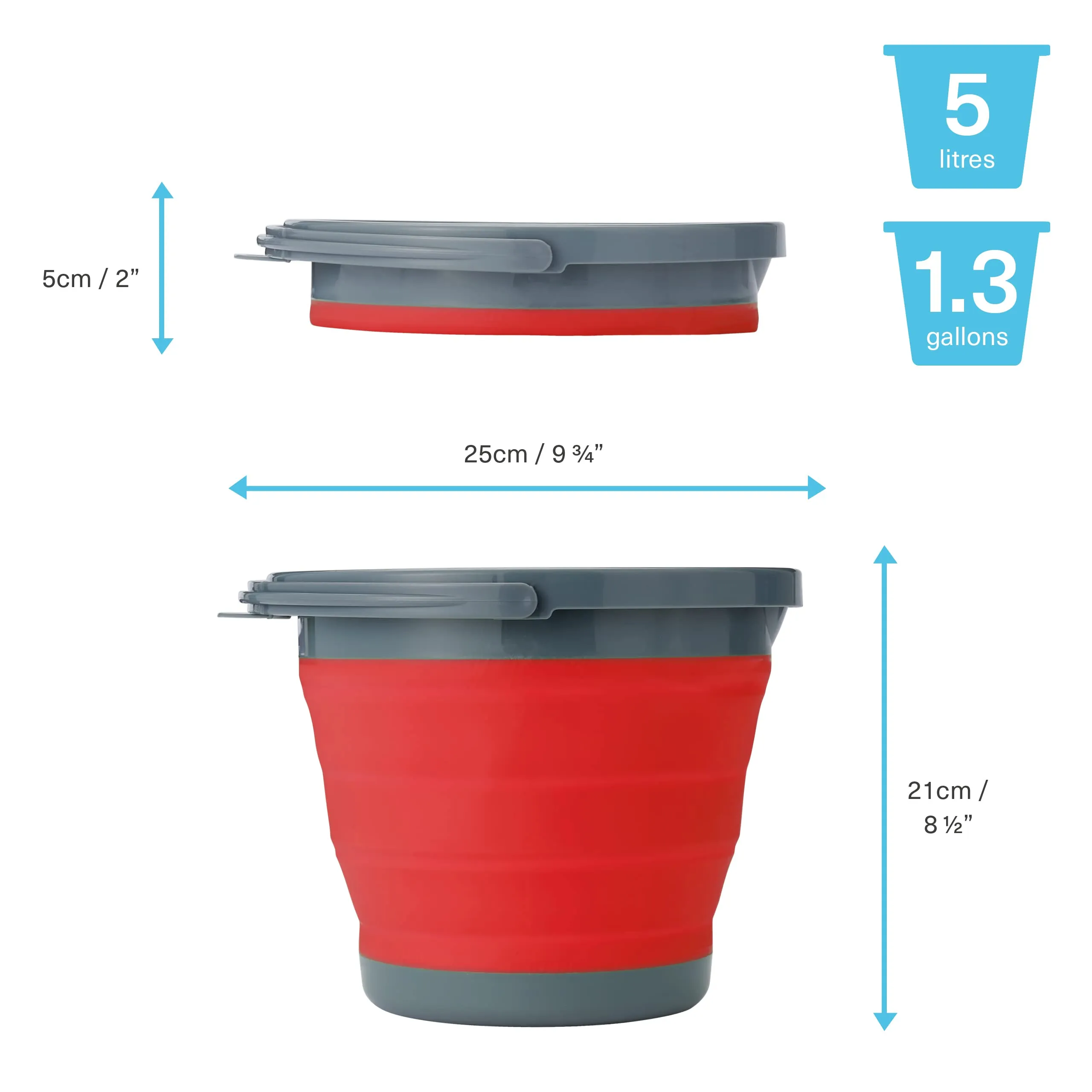 5L Collapsible Buckets (3 Pack)