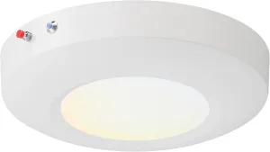 6 Inch LED Emergency Disk Light Kit with Battery Backup, Ceiling Mount Emergency Lights, Dimmable, 120-277V, 15W, 1000lm, CRI90, 5CCT Selectable, ETL & Wet Rated, White, 1 Pack
