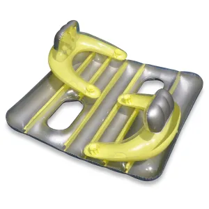 66" Yellow and Silver Inflatable Face-to-face Pool Raft Dual Air