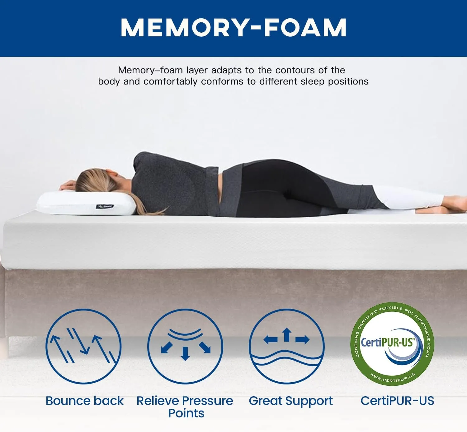 6/8/10/12 inch Gel Memory Foam Mattress for Cool Sleep & Pressure Relief, Medium Firm Mattresses CertiPUR-US Certified/Bed-in-a-Box/Pressure Relieving (10 in, Queen)