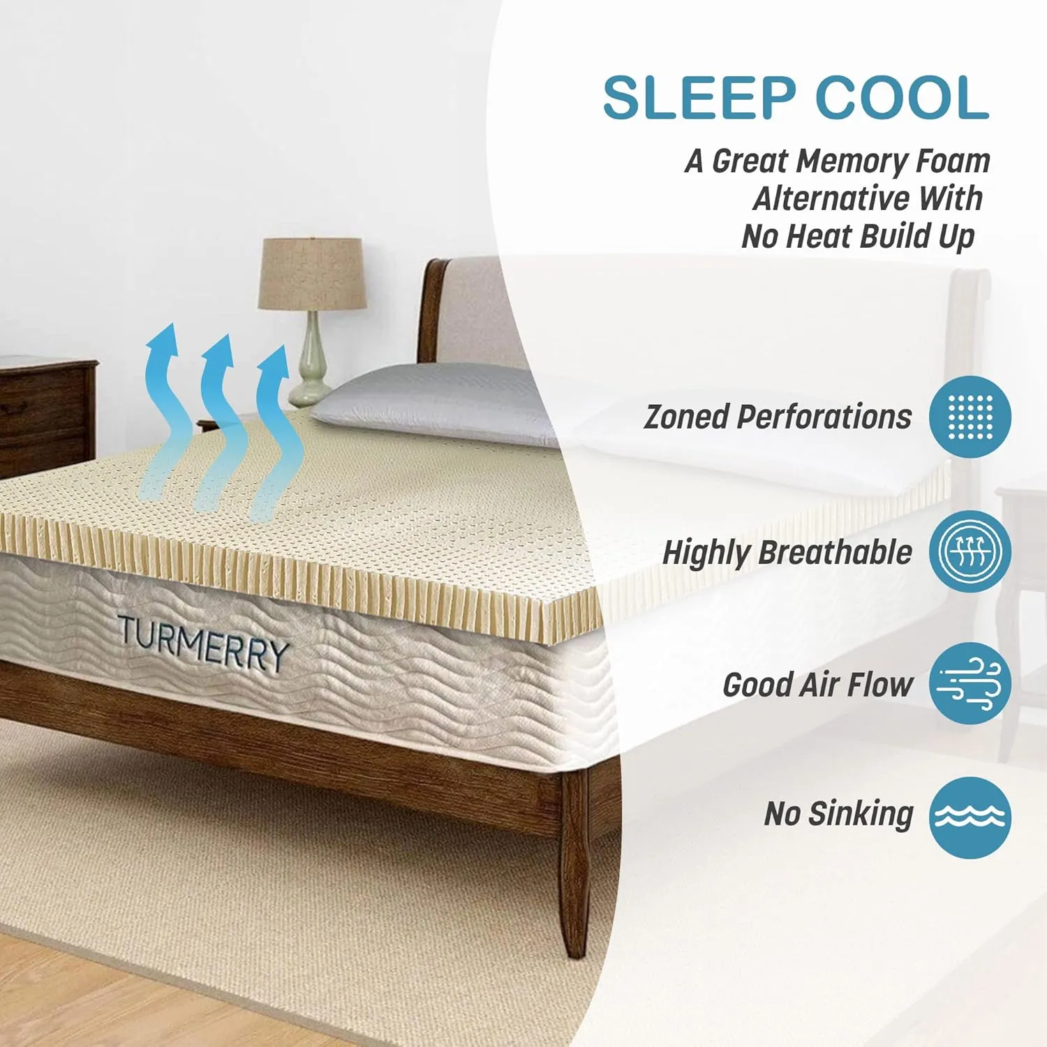 7-Zone Green Natural Organic Latex Mattress Topper Queen Size - 3 inch - High Density Firm - GOLS Certified Latex Foam Bed Pad for Back Sleepers Back Pain Relief Support Durable and Breathable