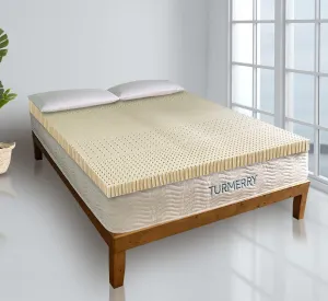 7-Zone Green Natural Organic Latex Mattress Topper Queen Size - 3 inch - High Density Firm - GOLS Certified Latex Foam Bed Pad for Back Sleepers Back Pain Relief Support Durable and Breathable