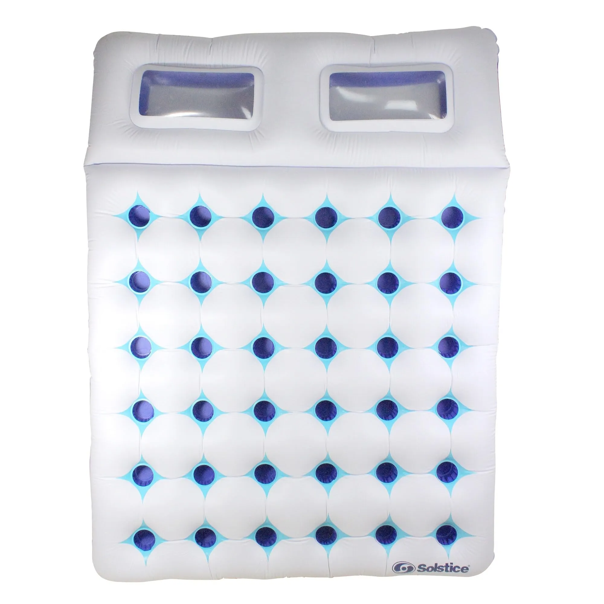 76-inch Inflatable White and Blue 18 Pockets Dual Window Pool Air