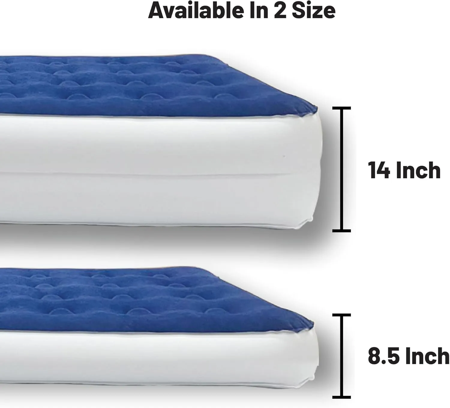 8.5-Inch Durable Luxury Inflatable Air Mattress with Comfort Coil Technology and High Capacity Pump, Good for Camping, Home and Portable Travel, Full, Blue